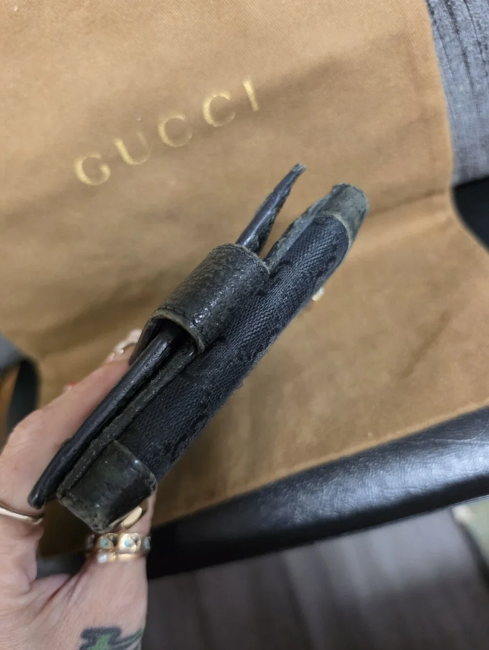Vintage Gucci GG Monogram Canvas Compact Wallet